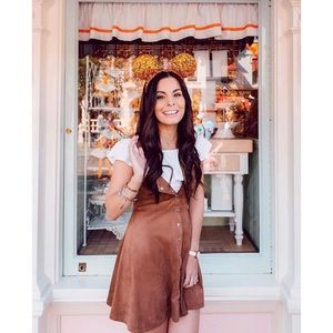 Forever 21 Contemporary Faux Suede Dress in Camel